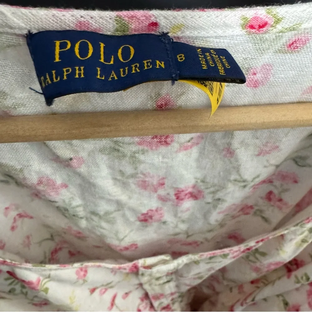 Polo Ralph Lauren Elizabeth Floral Short Sleeve Dress Short Puff Sleeves 8 - Picture 15 of 15